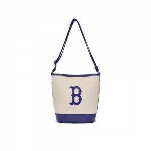 MLB Basic Big Logo Canvas Bucket Bag Boston Red Sox Tote Bags | SG82-I1QY