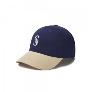 MLB Basic Color Block Unstructured Ball Cap SEATTLE MARINERS Ball Caps | YY56-I1UG