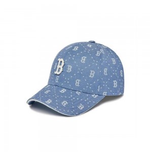 MLB Denim Dia MONOGRAM Structured Ball Cap Boston Red Sox Ball Caps | BP44-P1NR