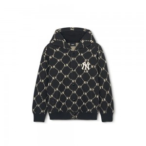 MLB Dia Monogram Snap Hoodie New York Yankees Hoodies | JP68-U3AE