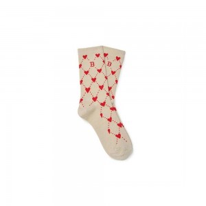 MLB Heart Mid Socks BOSTON REDSOX Socks | RR08-H5AL