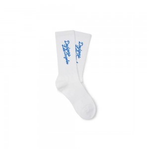 MLB Luxleisure Lettering Mid Socks LOS ANGELES DODGERS Socks | PC32-O0YD