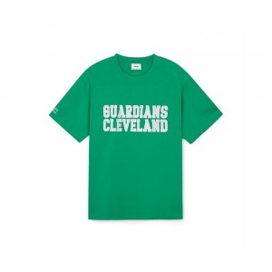 MLB Premium Varsity Overfit T Shirts Cleveland Guardians T-Shirts | FU51-D5UP