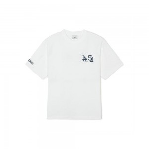 MLB Seoul Series Dual Logo T Shirts LA SD T-Shirts | KA53-F8FC