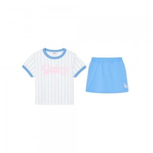 MLB Varsity Girl`S Striped T Shirt Set LOS ANGELES DODGERS T-Shirts | PI09-O6BX