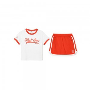 MLB Varsity Girls' Sportive Skirt Set Up Boston Red Sox Skirts | ZM18-A3TE