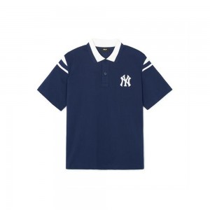 MLB Varsity Shoulder Point Over Fit Polo T Shirts New York Yankees T-Shirts | PE63-Q5PU