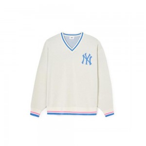 MLB Varsity V Neck Sweater Pullover New York Yankees Sweaters | IW02-R9NL