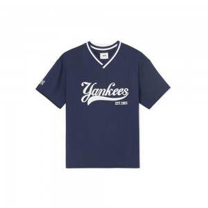 MLB Varsity Woven V-Neck T-Shirt New York Yankees T-Shirts | XF02-J8SA