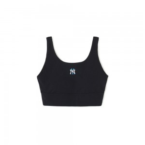 MLB [WMS] Basic Luxleisure Small Logo Luxleisure Crop Top New York Yankees T-Shirts | NT10-U5VO