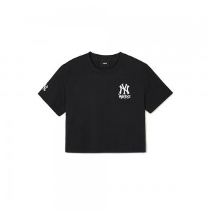 MLB [WMS] Basic Small Logo Crop T Shirts New York Yankees T-Shirts | ZM91-H2UU