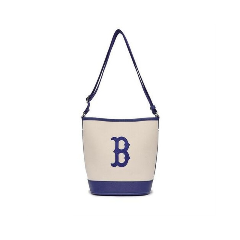 MLB Basic Big Logo Canvas Bucket Bag Boston Red Sox Tote Bags | SG82-I1QY