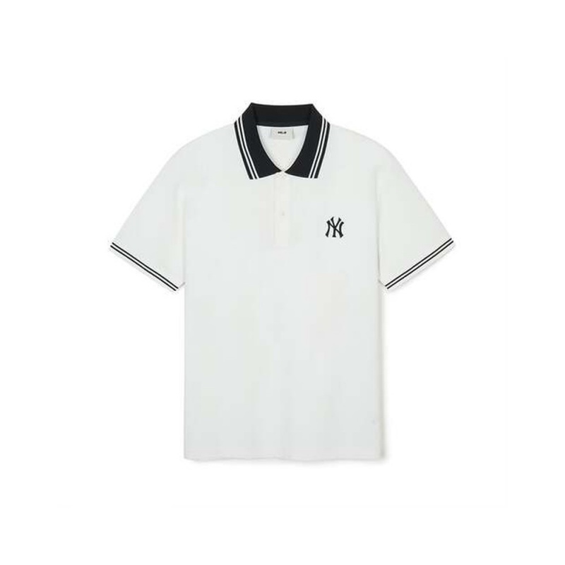 MLB Basic Collar Comfortable Fit Polo T Shirts New York Yankees T-Shirts | YC28-B5YX