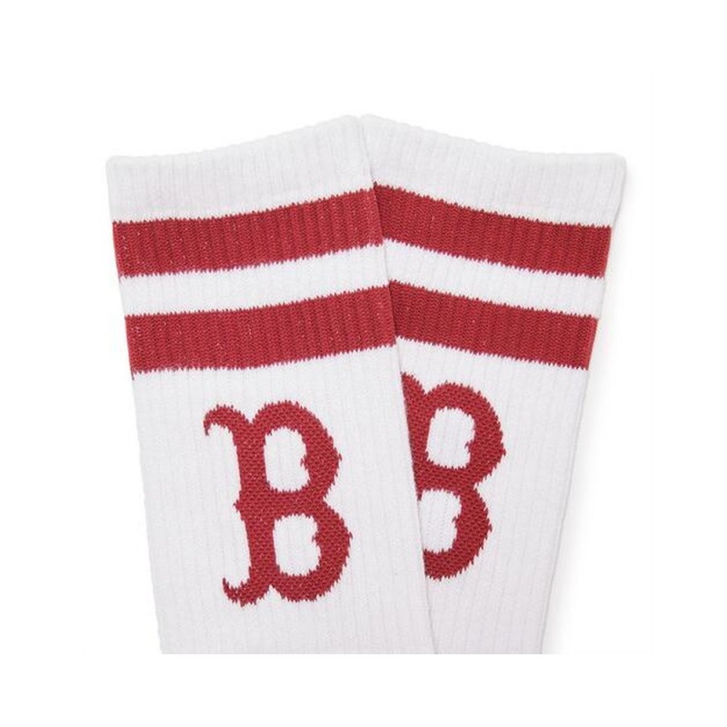 MLB Big Logo Stripe Socks Boston Red Sox Socks | OS25-K0BL