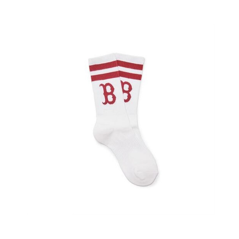 MLB Big Logo Stripe Socks Boston Red Sox Socks | OS25-K0BL