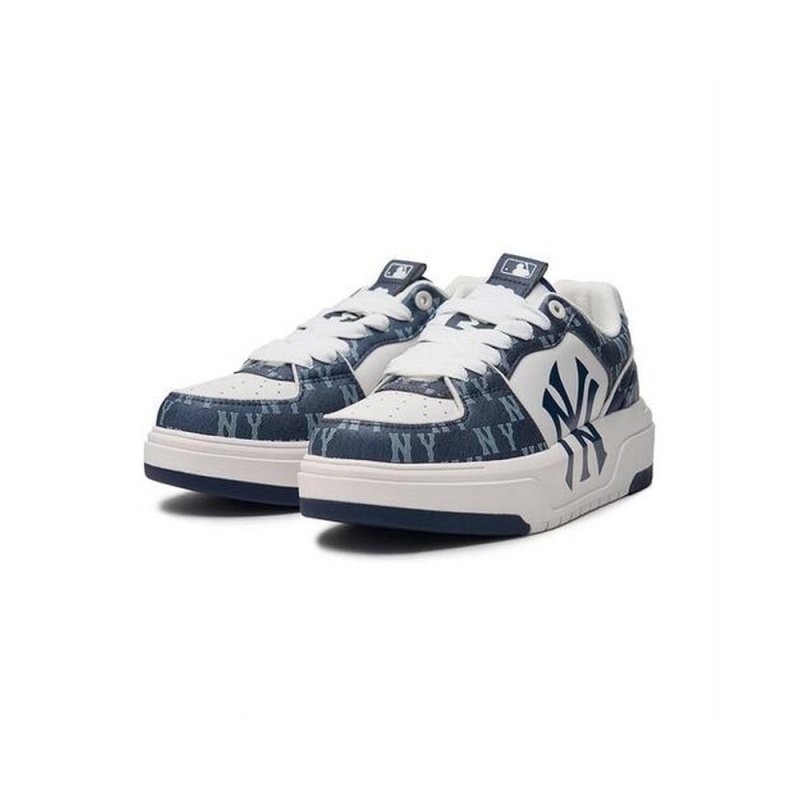 MLB CHUNKY Liner Denim Classic Monogram New York Yankees Sneakers | NH52-Y1DC