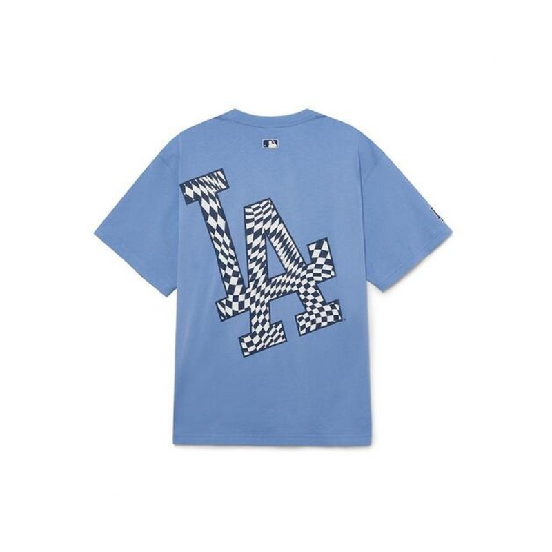 MLB Checkerboard Cliping Logo Overfit T Shirts Los Angeles Dodgers T-Shirts | VX07-A3LE