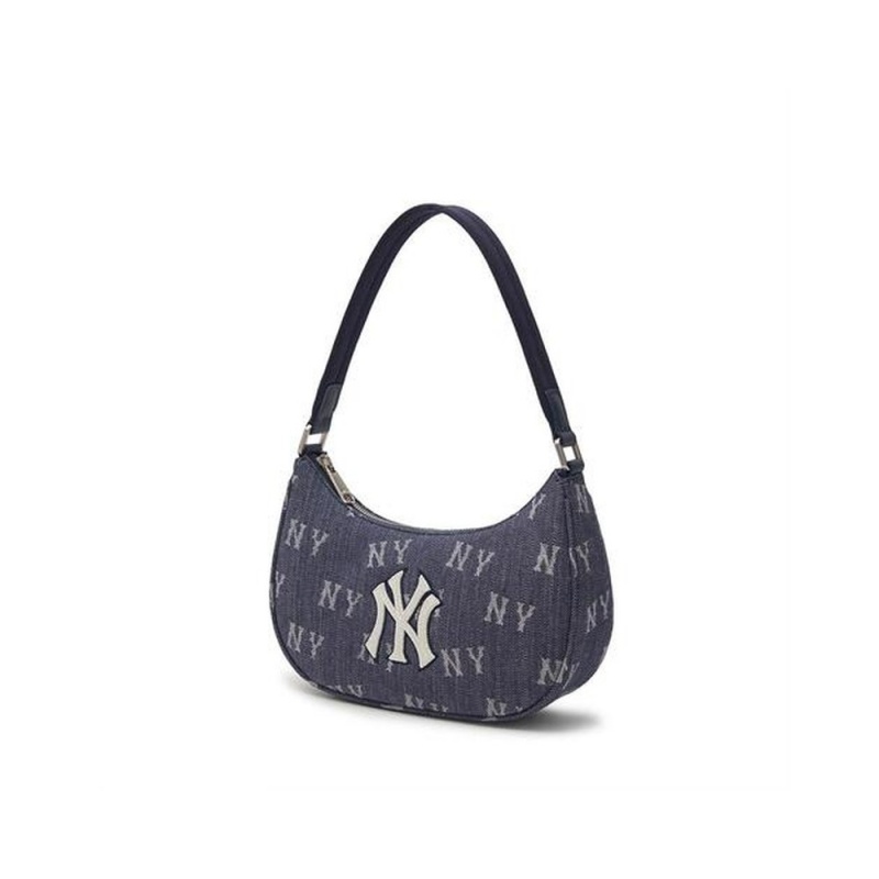 MLB Classic MONOGRAM Denim Hobo Bag New York Yankees Hobo Bags | DJ37-K0CG