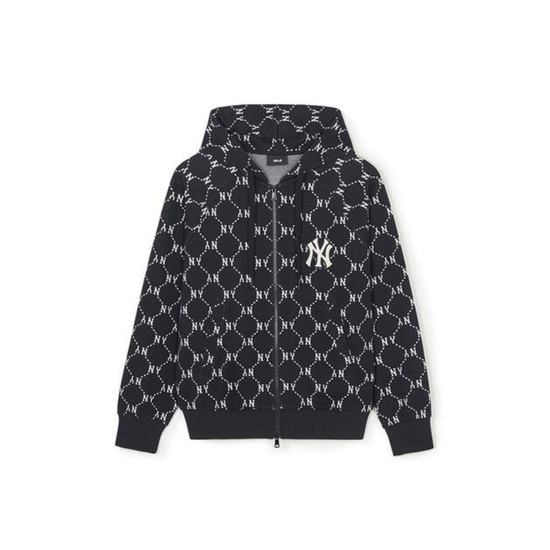 MLB Dia MONOGRAM Jaquard Hood Zip Up New York Yankees Hoodies | VU69-K2JU