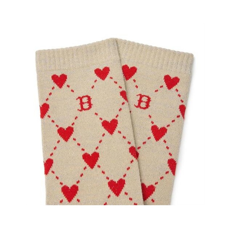 MLB Heart Mid Socks BOSTON REDSOX Socks | RR08-H5AL