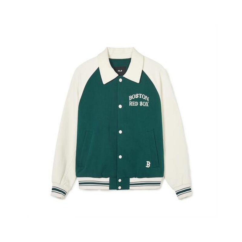 MLB Jersey Collar Raglan Varsity Jacket(Single Layer) BOSTON REDSOX Jackets | OM75-G0AC