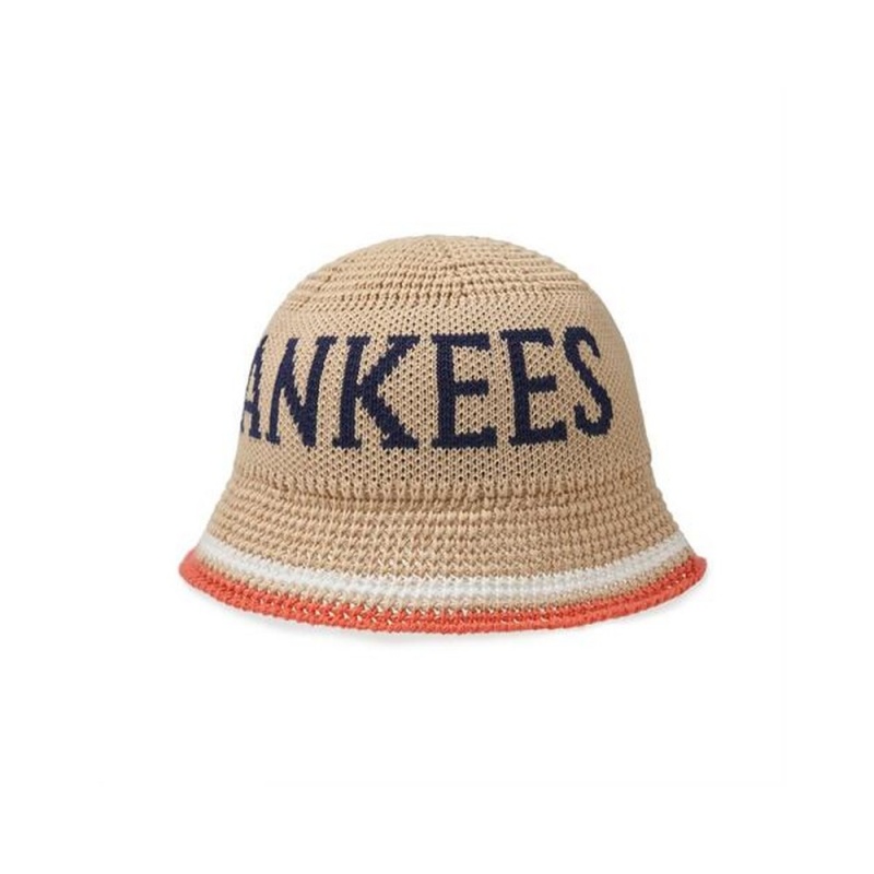 MLB Knit Crochet Bucket Hat Dome Fit New York Yankees Hats | LH47-F6CN