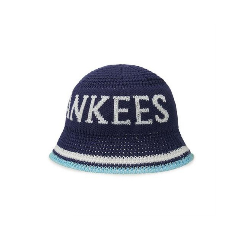 MLB Knit Crochet Bucket Hat Dome Fit New York Yankees Hats | WA42-M1JR