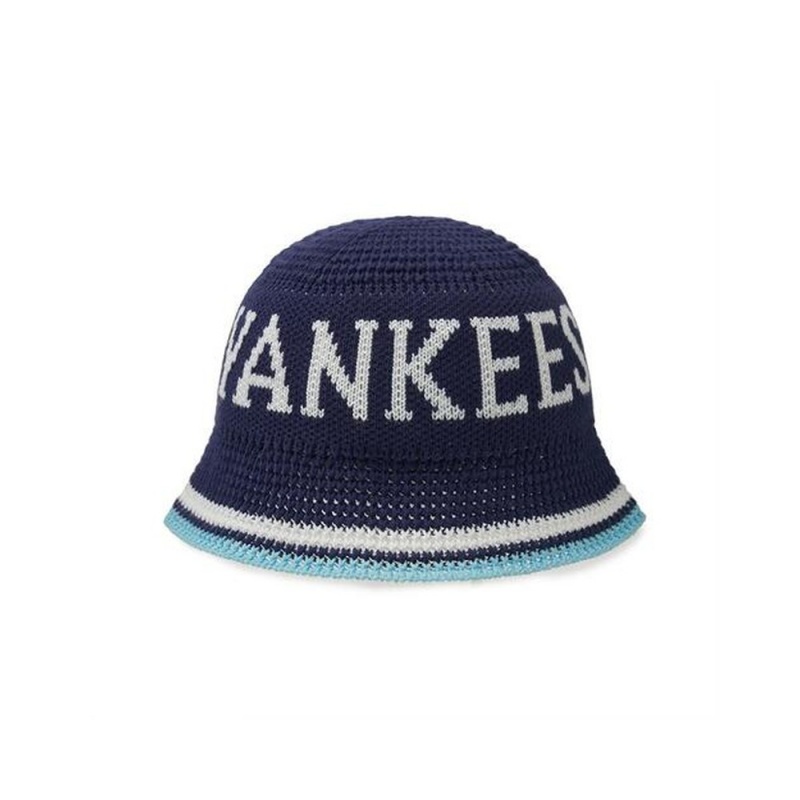 MLB Knit Crochet Bucket Hat Dome Fit New York Yankees Hats | WA42-M1JR