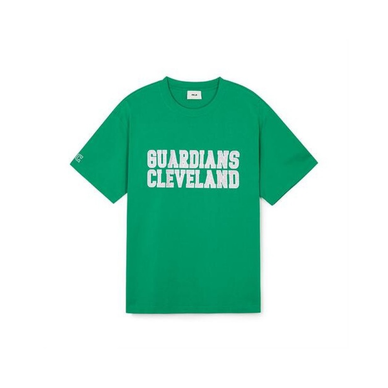 MLB Premium Varsity Overfit T Shirts Cleveland Guardians T-Shirts | FU51-D5UP