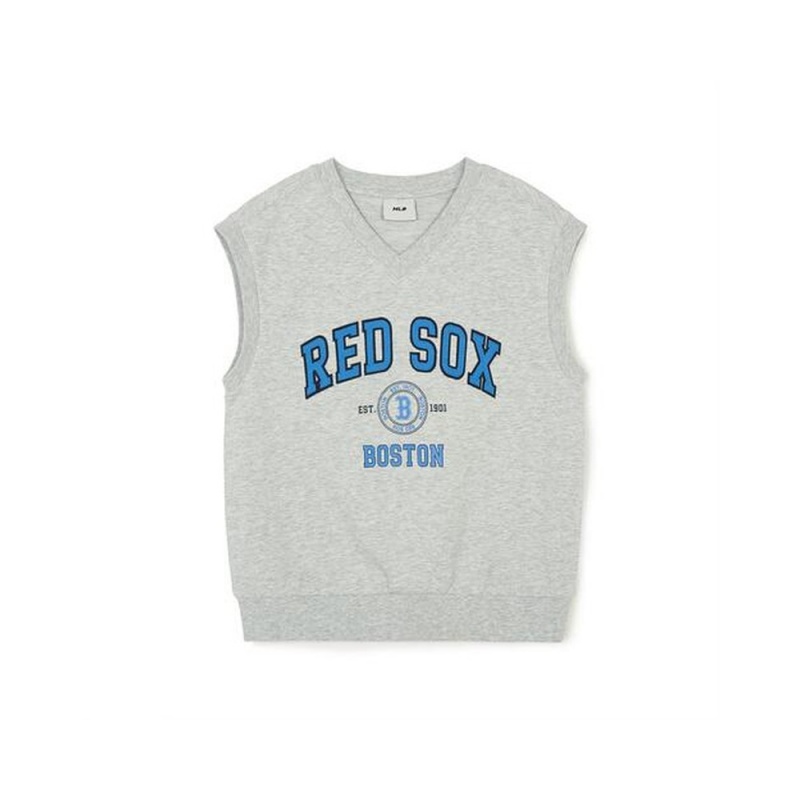 MLB Varsity 3Pcs Vest&Long Sleeve Set Up Boston Red Sox Sweatshirts | KI29-V2OF