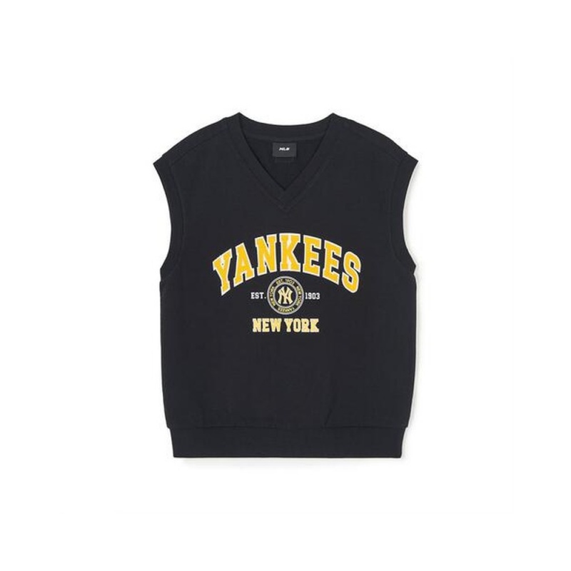 MLB Varsity 3Pcs Vest&Long Sleeve Set Up New York Yankees Sweatshirts | LZ86-B2WH