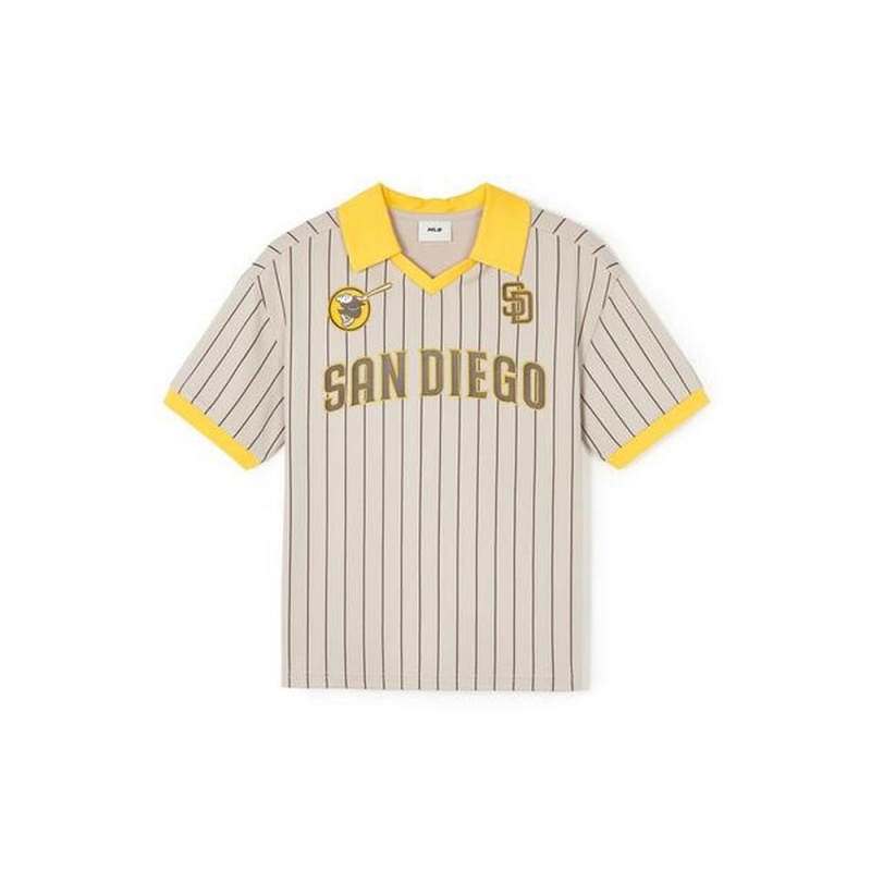 MLB Varsity Baseball Pique Shirt SAN DIEGO PADRES T-Shirts | CF62-N8UV