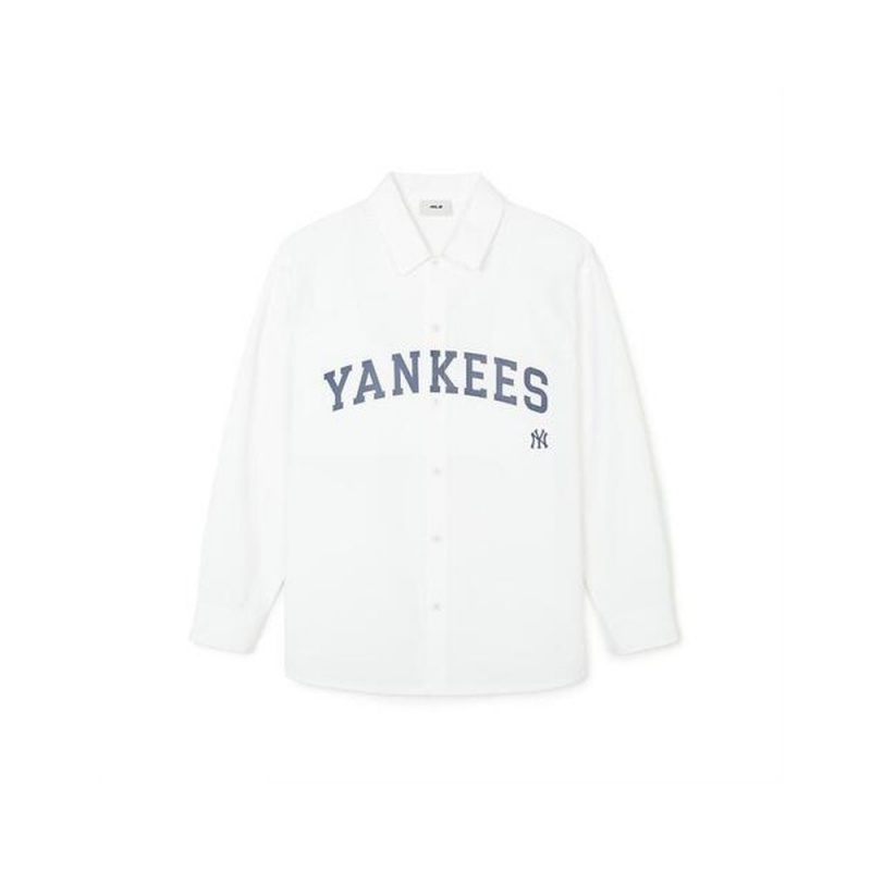 MLB Varsity Cotton Long Sleeve Shirts New York Yankees Shirts | MP06-T1FT