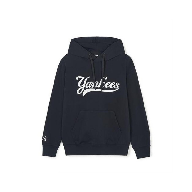 MLB Varsity Cursive Over Fit Hoodie New York Yankees Hoodies | HN77-K0AC