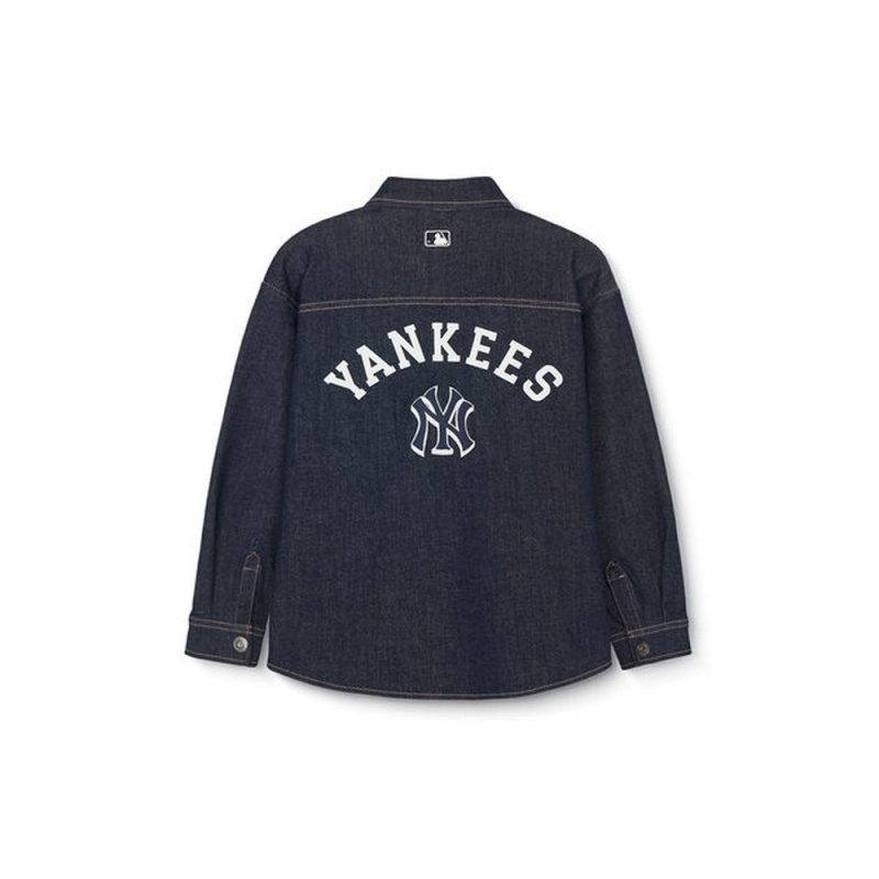 MLB Varsity Denim Shirt New York Yankees Shirts | RP39-P0WU