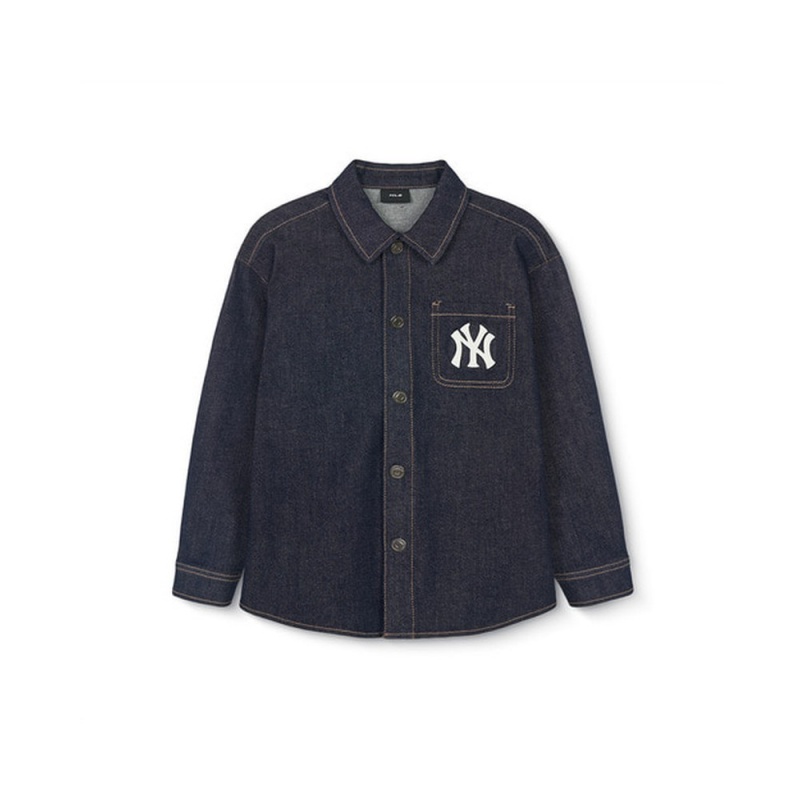 MLB Varsity Denim Shirt New York Yankees Shirts | RP39-P0WU