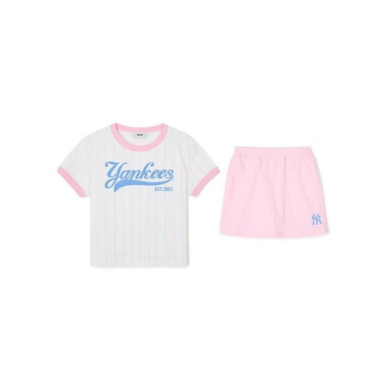 MLB Varsity Girl`S Striped T Shirt Set New York Yankees T-Shirts | KJ95-M6KS