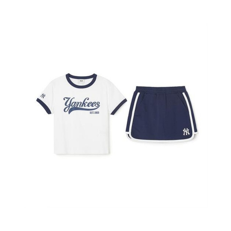 MLB Varsity Girls\' Sportive Skirt Set Up New York Yankees Skirts | QC62-A7XF