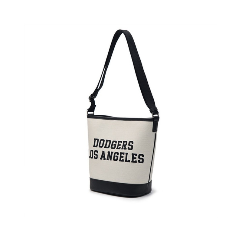 MLB Varsity Jacquard Canvas Bucket Bag LOS ANGELES DODGERS Cross Bags | VV81-C8LK