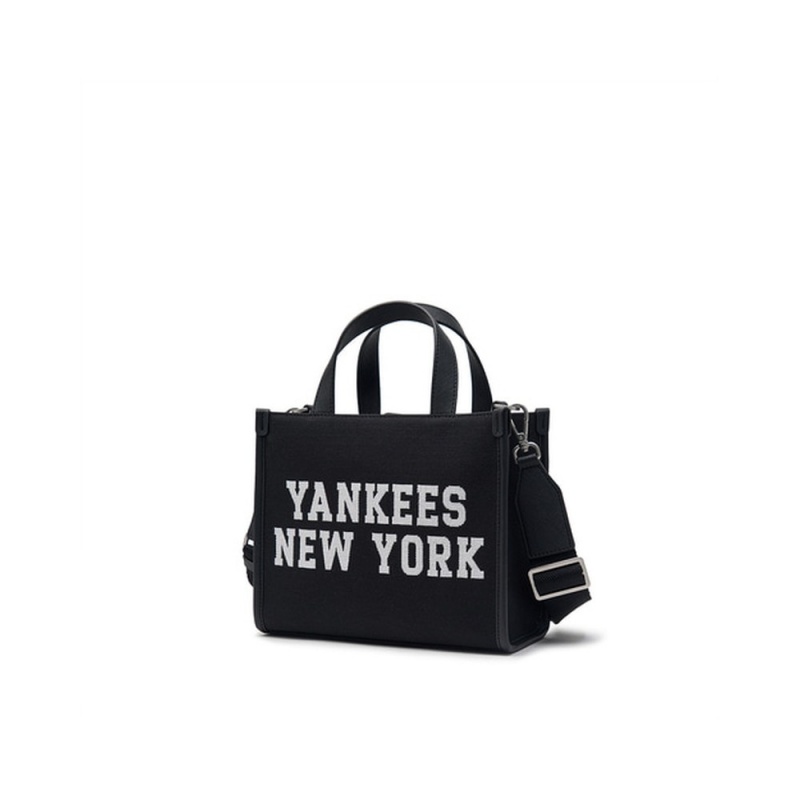 MLB Varsity Jacquard Canvas Small Tote Bag New York Yankees Tote Bags | EB86-T9NK