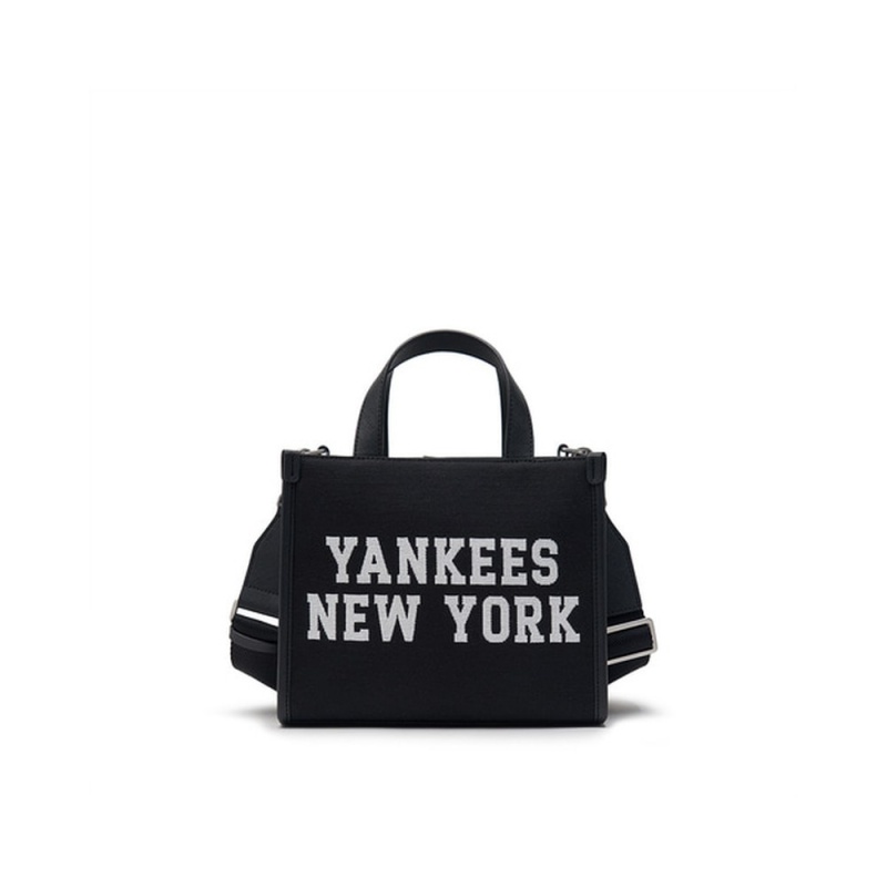 MLB Varsity Jacquard Canvas Small Tote Bag New York Yankees Tote Bags | EB86-T9NK