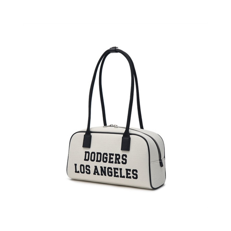 MLB Varsity Jacquard Canvas Square Shoulder Bag LOS ANGELES DODGERS Tote Bags | NN55-N4GR