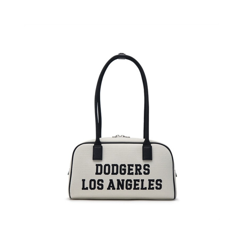 MLB Varsity Jacquard Canvas Square Shoulder Bag LOS ANGELES DODGERS Tote Bags | NN55-N4GR