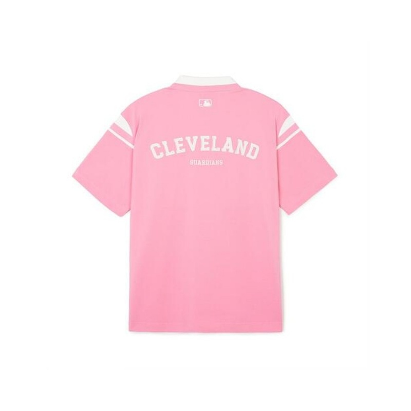 MLB Varsity Shoulder Point Over Fit Polo T Shirts Cleveland Guardians T-Shirts | NO48-U8MJ