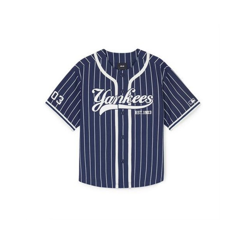 MLB Varsity Striped Baseball Shirt New York Yankees Shirts | RP14-E4WR