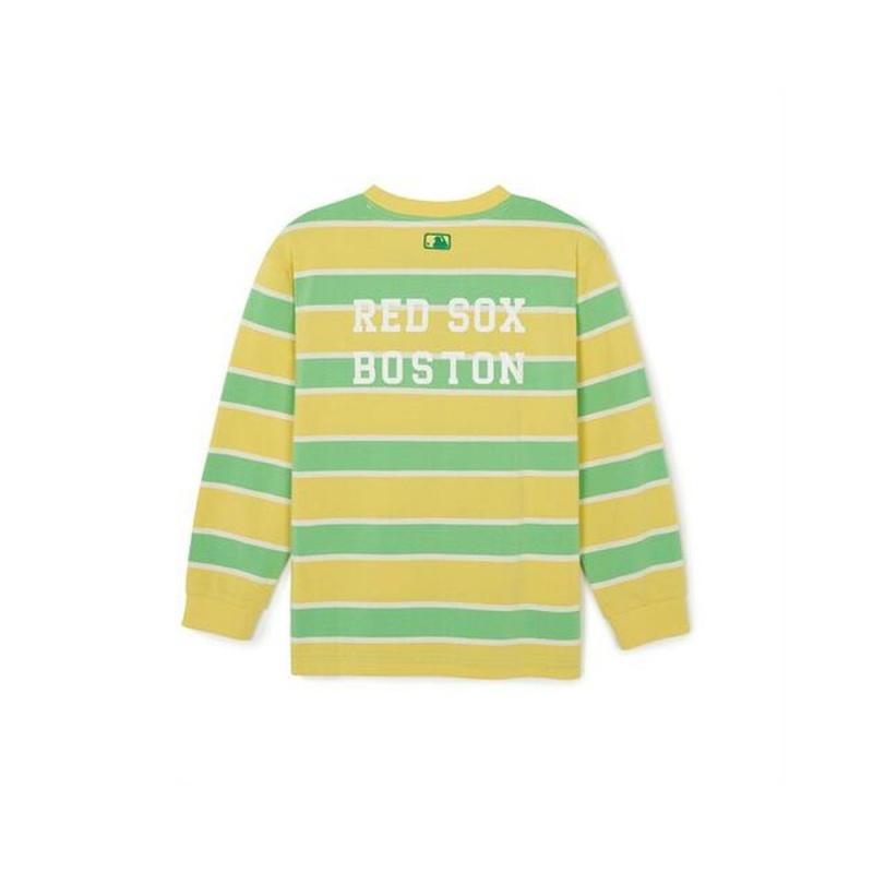 MLB Varsity Striped T Shirt(Long Sleeves) Boston Red Sox T-Shirts | ZW02-N3QM