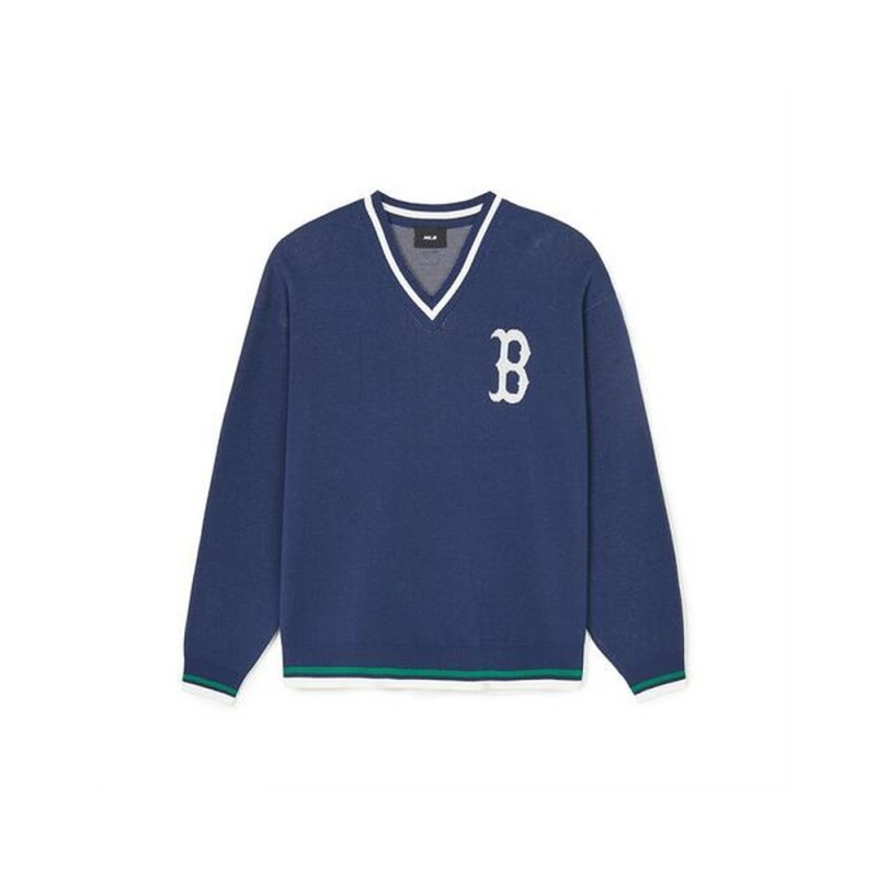 MLB Varsity V Neck Sweater Pullover BOSTON REDSOX Sweaters | EP80-T1QB