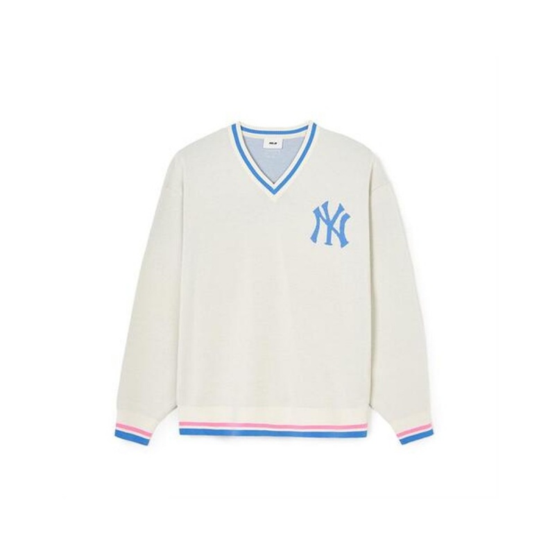 MLB Varsity V Neck Sweater Pullover New York Yankees Sweaters | IW02-R9NL