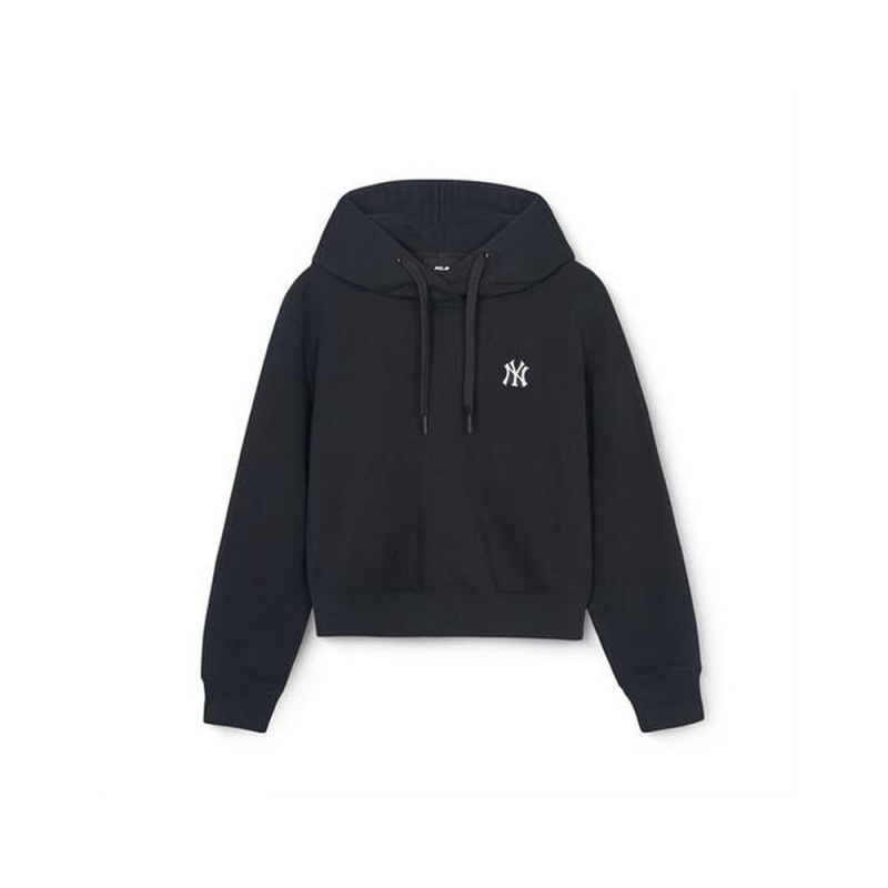 MLB [WMS] Basic Small Logo Crop Hoodie New York Yankees Tops | NZ60-Q4VC