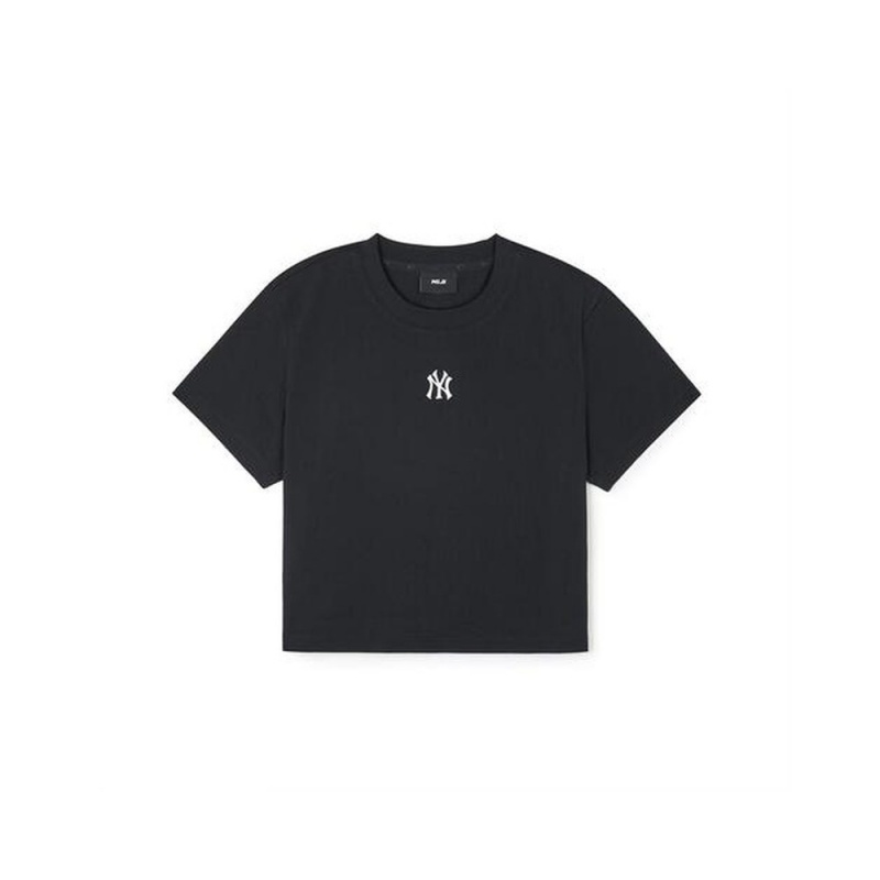 MLB [WMS] Basic Small Logo Crop T Shirts New York Yankees T-Shirts | SX57-O5YL